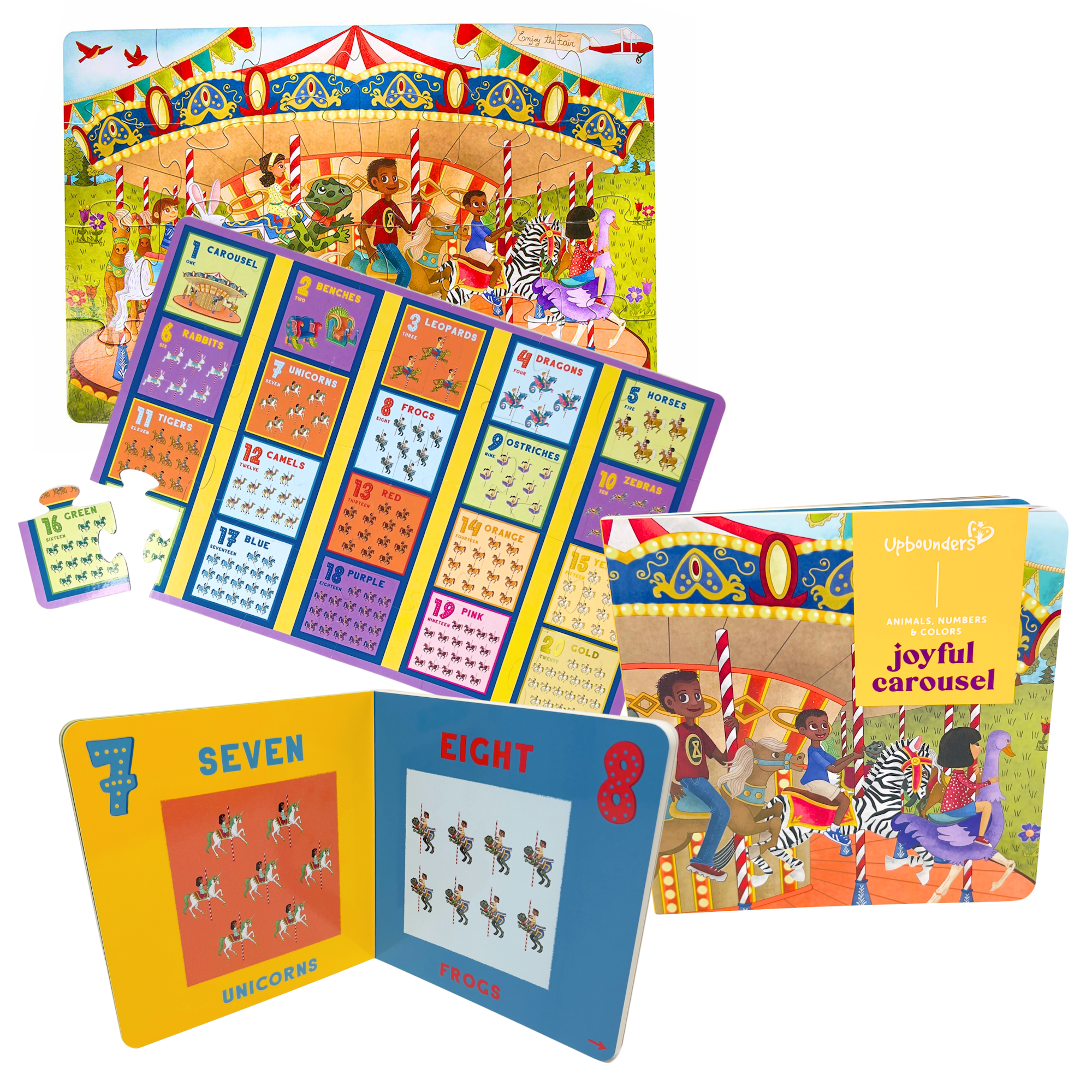 PC 4 Childrenページ Carousel Animals, Numbers & Colors Board Book — Upbounders® by